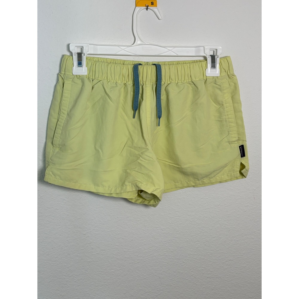 Patagonia Baggies Shorts Womens Small Lime Green Yellow Elastic Waist Drawstring